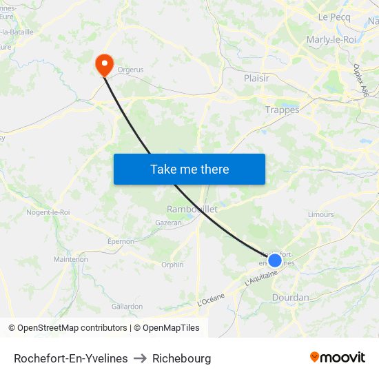 Rochefort-En-Yvelines to Richebourg map