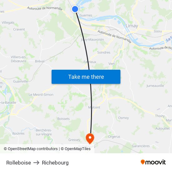 Rolleboise to Richebourg map