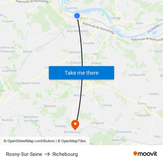 Rosny-Sur-Seine to Richebourg map