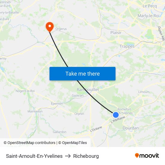 Saint-Arnoult-En-Yvelines to Richebourg map