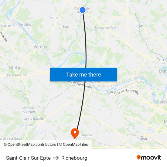 Saint-Clair-Sur-Epte to Richebourg map