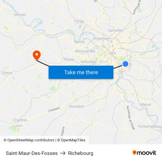 Saint-Maur-Des-Fosses to Richebourg map