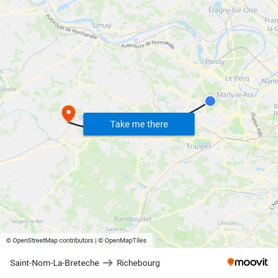 Saint-Nom-La-Breteche to Richebourg map