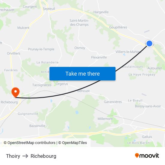 Thoiry to Richebourg map