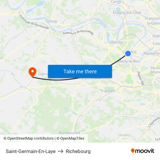 Saint-Germain-En-Laye to Richebourg map