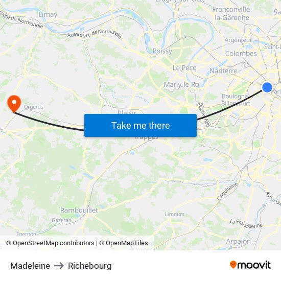 Madeleine to Richebourg map