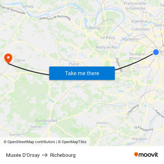 Musée D'Orsay to Richebourg map