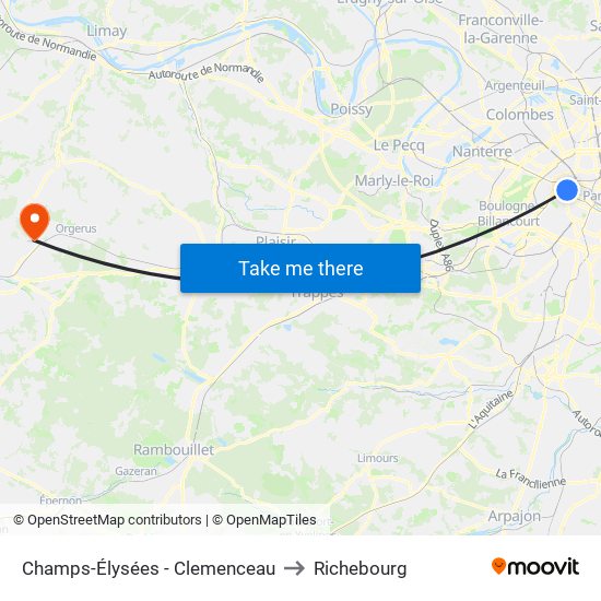 Champs-Élysées - Clemenceau to Richebourg map