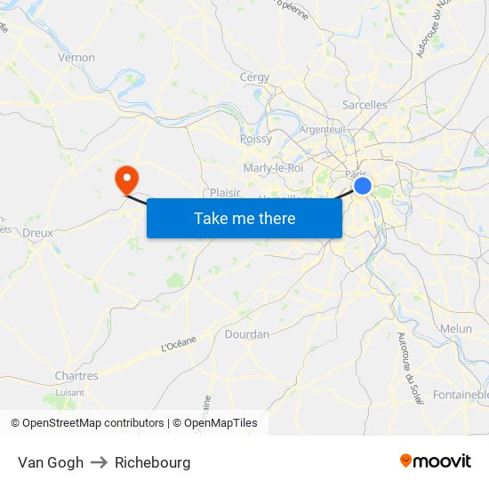 Van Gogh to Richebourg map