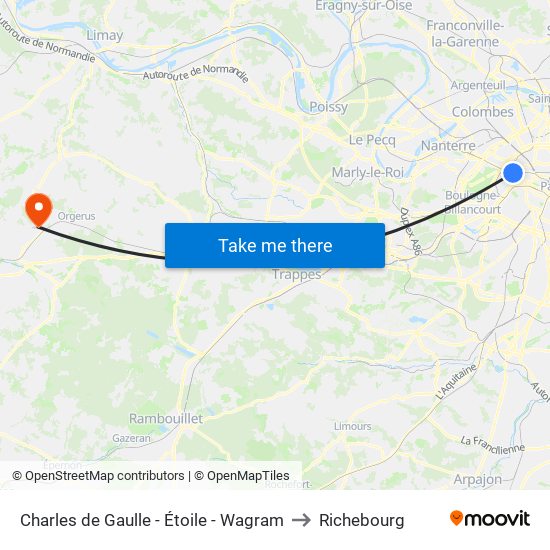 Charles de Gaulle - Étoile - Wagram to Richebourg map