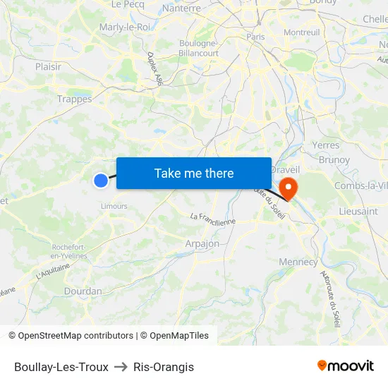 Boullay-Les-Troux to Ris-Orangis map