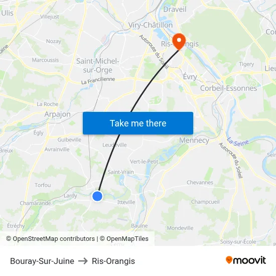 Bouray-Sur-Juine to Ris-Orangis map
