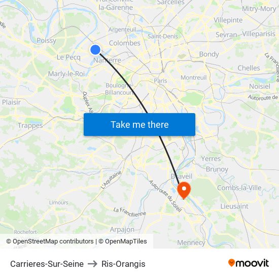 Carrieres-Sur-Seine to Ris-Orangis map