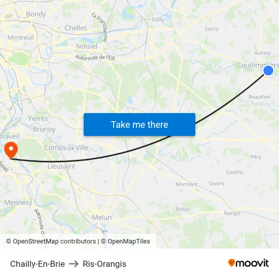 Chailly-En-Brie to Ris-Orangis map