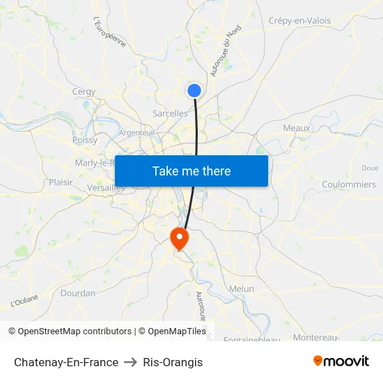 Chatenay-En-France to Ris-Orangis map