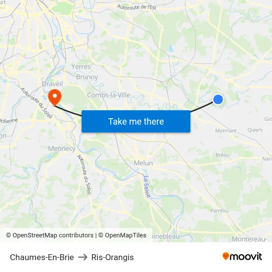 Chaumes-En-Brie to Ris-Orangis map