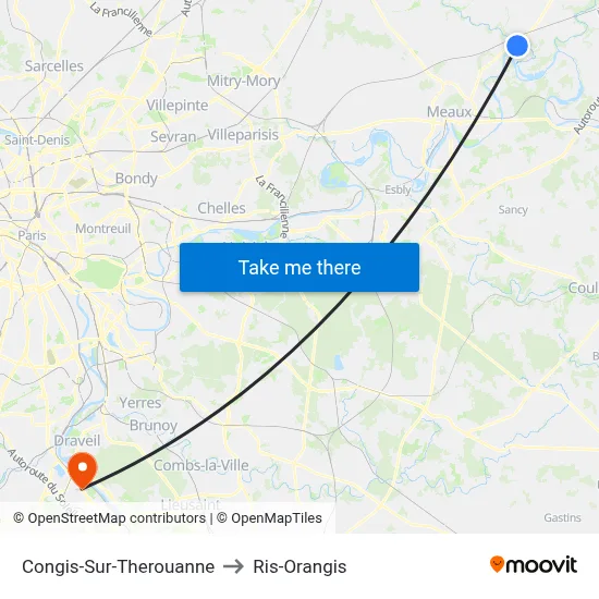 Congis-Sur-Therouanne to Ris-Orangis map