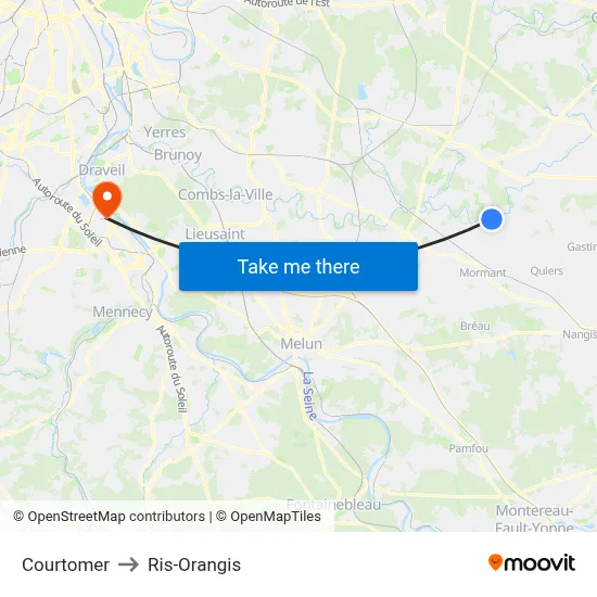 Courtomer to Ris-Orangis map