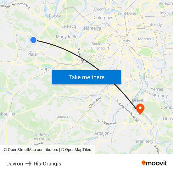 Davron to Ris-Orangis map