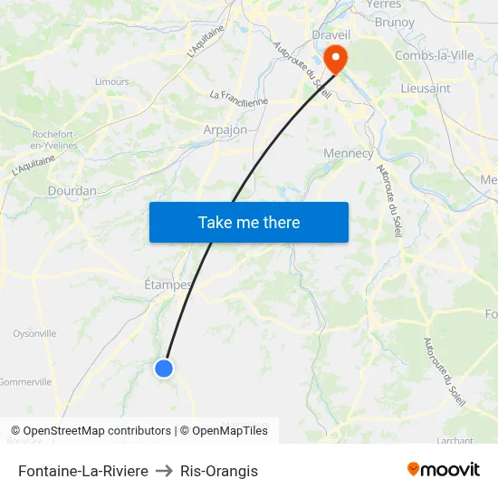 Fontaine-La-Riviere to Ris-Orangis map