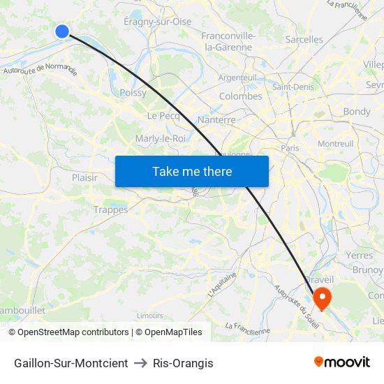 Gaillon-Sur-Montcient to Ris-Orangis map