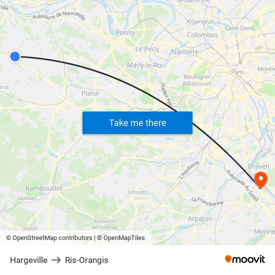 Hargeville to Ris-Orangis map
