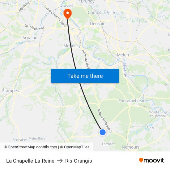 La Chapelle-La-Reine to Ris-Orangis map