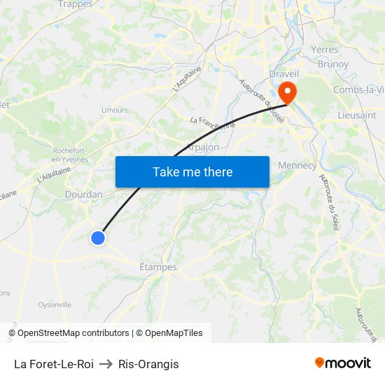 La Foret-Le-Roi to Ris-Orangis map