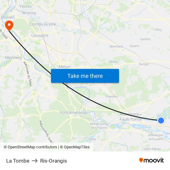 La Tombe to Ris-Orangis map