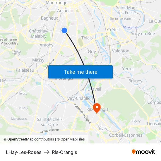 L'Hay-Les-Roses to Ris-Orangis map