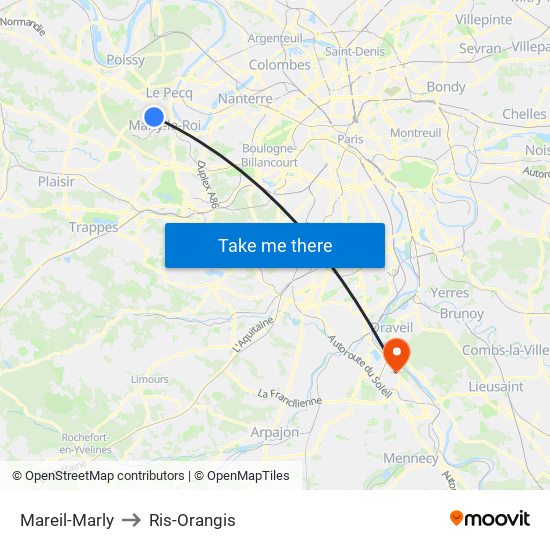 Mareil-Marly to Ris-Orangis map