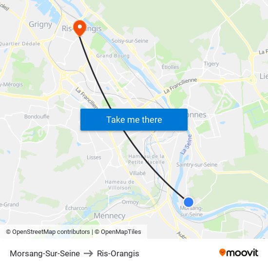 Morsang-Sur-Seine to Ris-Orangis map