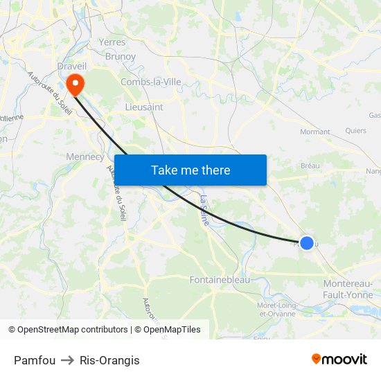 Pamfou to Ris-Orangis map