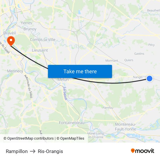 Rampillon to Ris-Orangis map