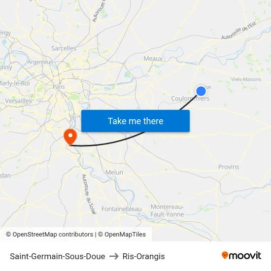 Saint-Germain-Sous-Doue to Ris-Orangis map