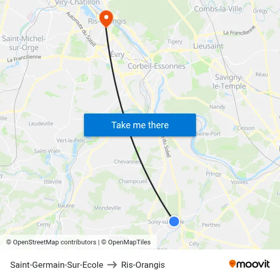 Saint-Germain-Sur-Ecole to Ris-Orangis map