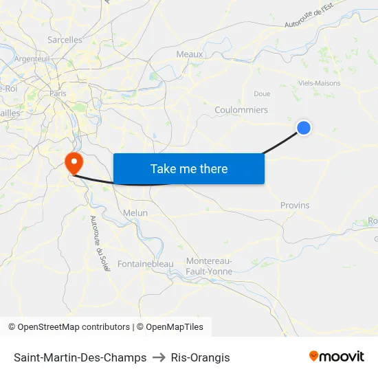 Saint-Martin-Des-Champs to Ris-Orangis map