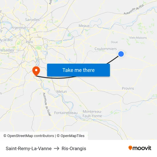 Saint-Remy-La-Vanne to Ris-Orangis map