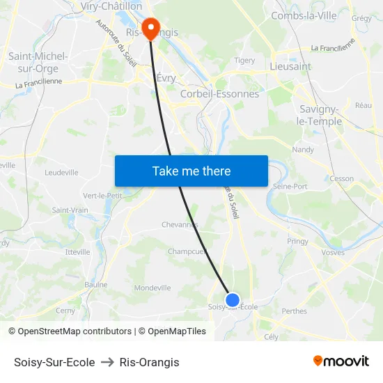 Soisy-Sur-Ecole to Ris-Orangis map