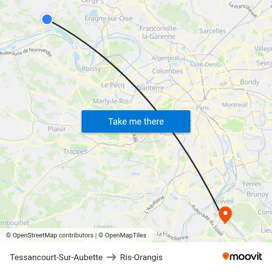 Tessancourt-Sur-Aubette to Ris-Orangis map