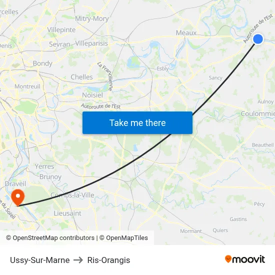 Ussy-Sur-Marne to Ris-Orangis map