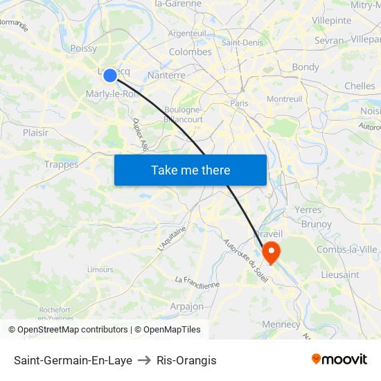 Saint-Germain-En-Laye to Ris-Orangis map