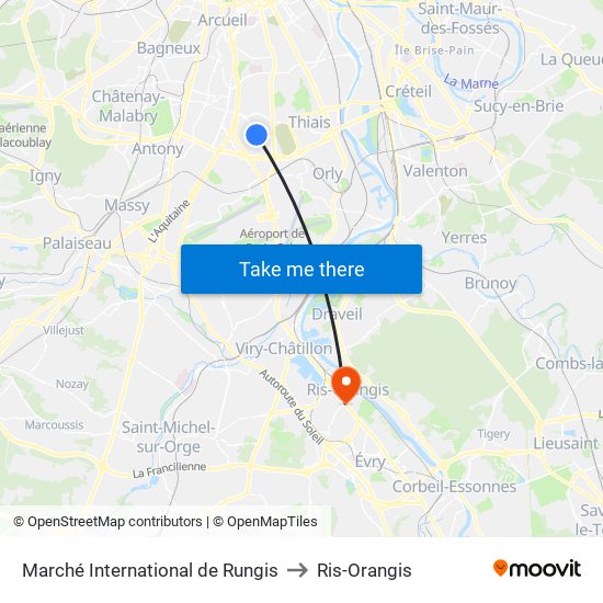 Marché International de Rungis to Ris-Orangis map