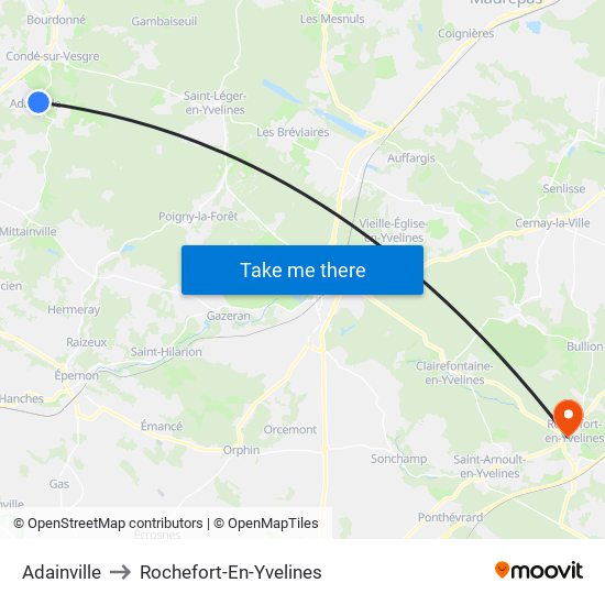 Adainville to Rochefort-En-Yvelines map