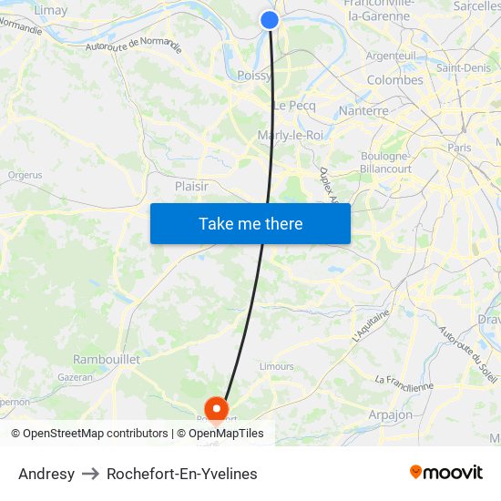 Andresy to Rochefort-En-Yvelines map