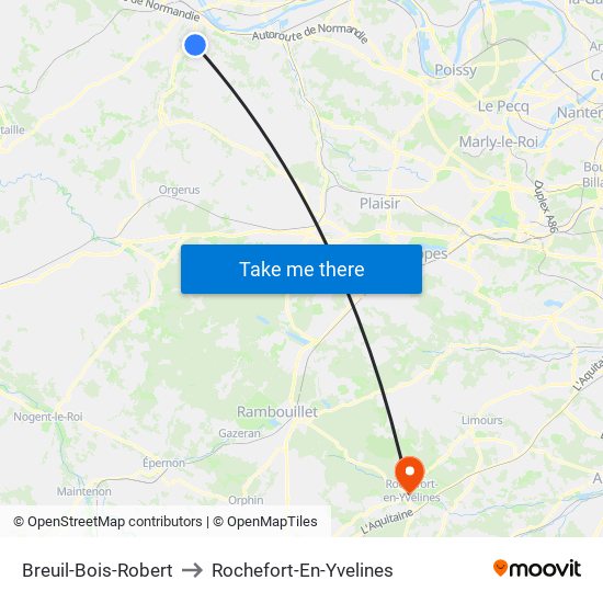 Breuil-Bois-Robert to Rochefort-En-Yvelines map