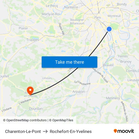 Charenton-Le-Pont to Rochefort-En-Yvelines map