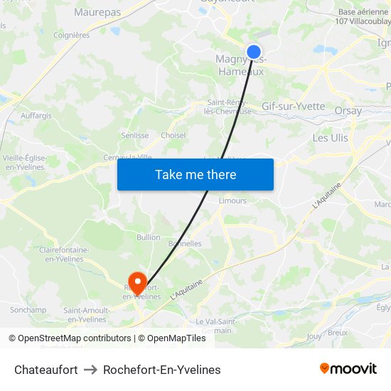 Chateaufort to Rochefort-En-Yvelines map