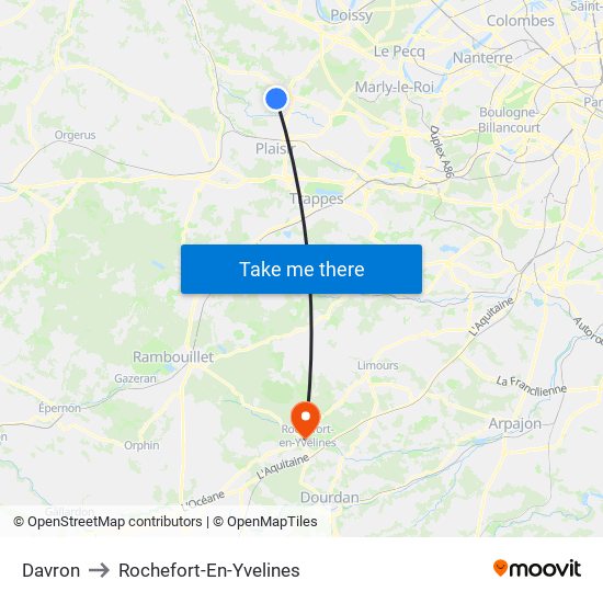 Davron to Rochefort-En-Yvelines map