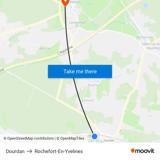 Dourdan to Rochefort-En-Yvelines map